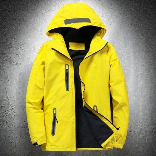Men's outdoor waterproof jacket, windbreaker, reflective material jackets, rain coat, thin, autumn, 2023 - 200000343