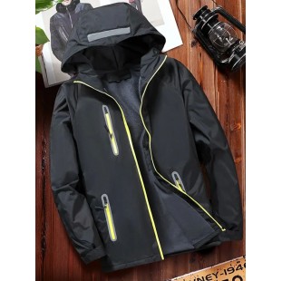 Men's outdoor waterproof jacket, windbreaker, reflective material jackets, rain coat, thin, autumn, 2023 - 200000343